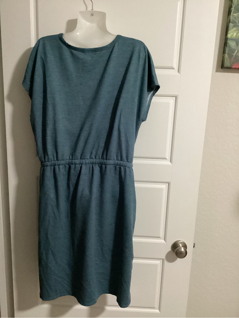 32 Degrees Casual V-Neck Drawstring Dress in Teal - Picture 2 of 2